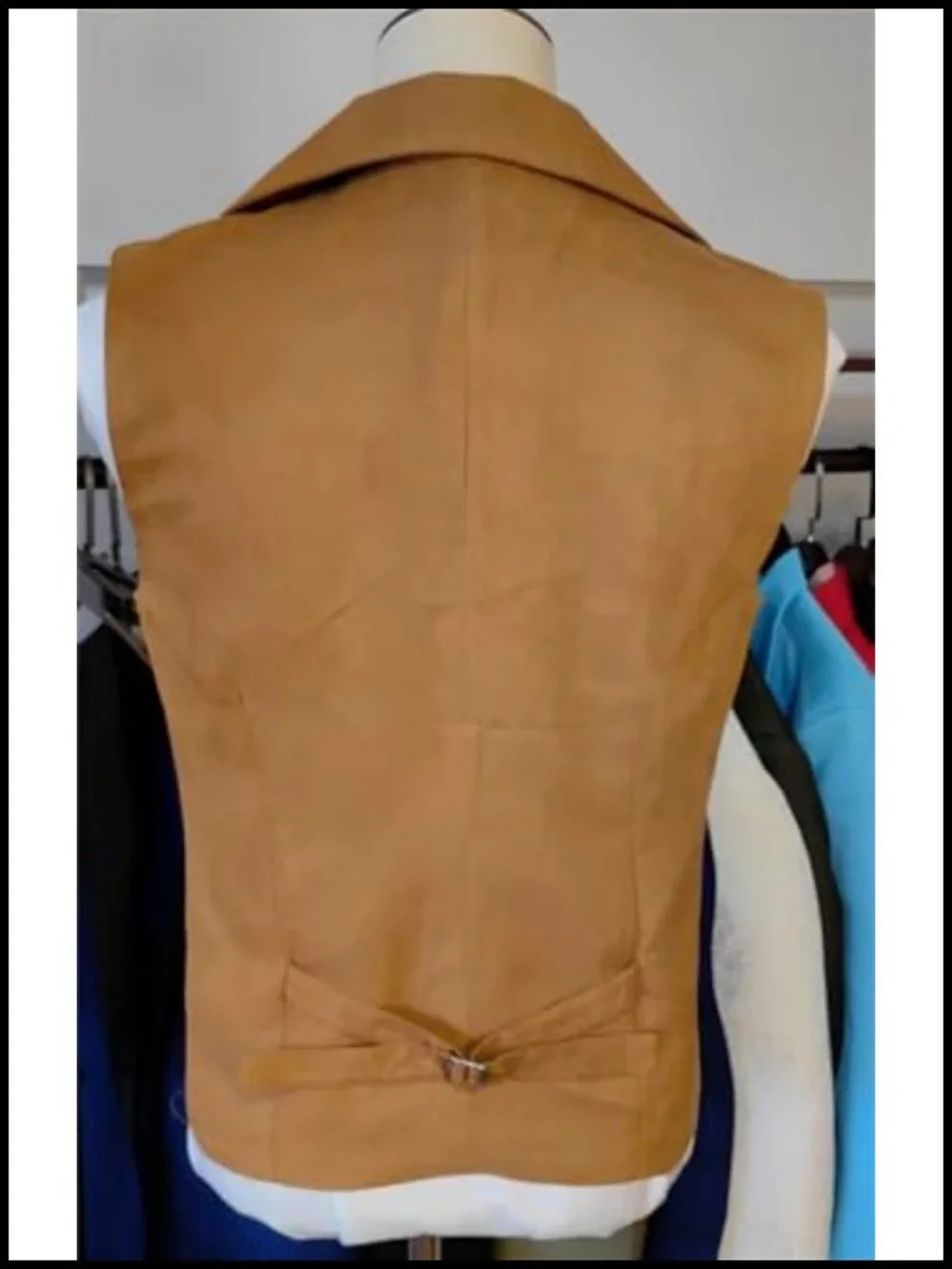 Double Breasted Vest Groomsman Wedding Waistcoat Wide Lapel Faux Suede Casual